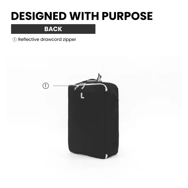 CabinZero Classic Clean Dirty Packing Cube L, Two Compartments and Mesh Window, Fully Flat