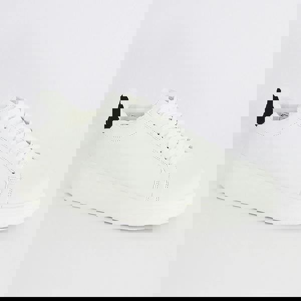 Brave Soul White Faux Leather Chunky Sole Lace Up Trainer - White Image 1