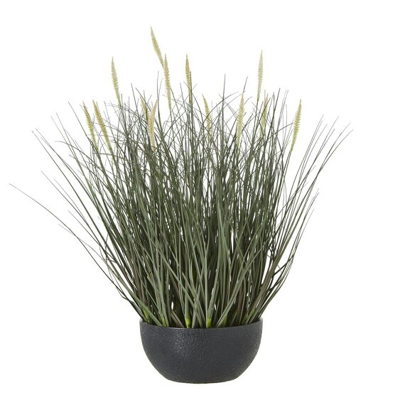 Hill Interiors Fountain Grass Artificial Potted Plant - Green - Green - 100% Mixed