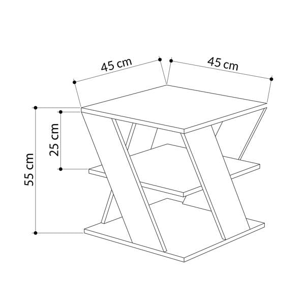 Decortie Cyclo Modern Coffee Table Multipurpose 3-Tiered Side Table H 55cm