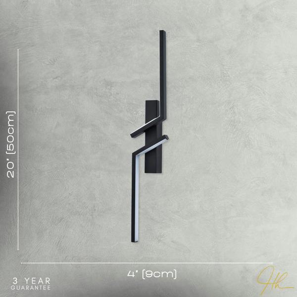 Sleek Double Stick LED Feature Wall Light Fitting in Matte Sand Black Image 7