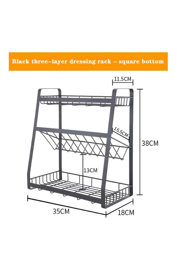 Living and Home 3-Tier Kitchen Freestanding Spice Rack Kitchen Utensils Storage Shelf Holder Organizer