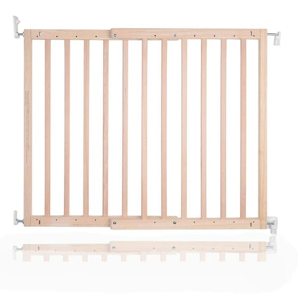 Safetots Chunky Wooden Screw Fit Stair Gate, Natural, 63.5cm - 105.5cm, Wood Baby Gate, Screw Fit Safety Barrier