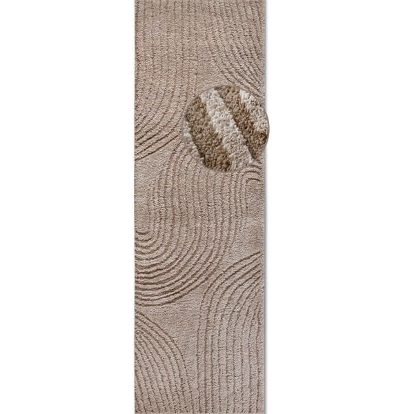 High Pile Beige Rug Pigment – Geometric Design