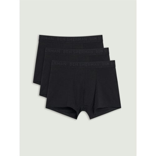 Ben Sherman Mens Tonal Boxer Shorts (Pack of 3) - Black