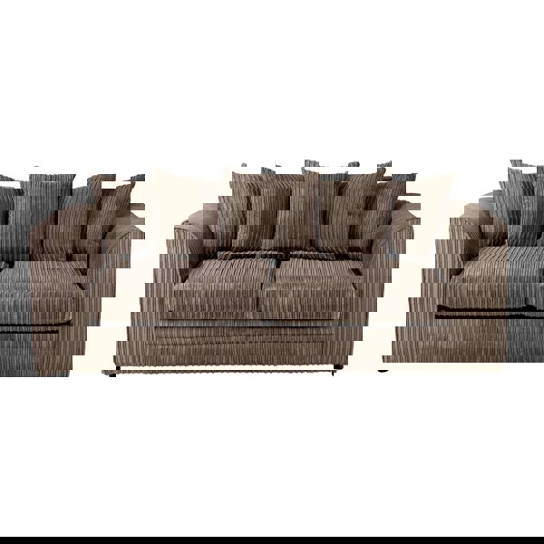 SQUAREBOXX Dylan Jumbo Cord 3+2 Seater Fabric Sofa in Chocolate