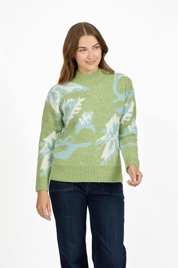 Mudflower Floral Jacquard Crew Neck Knit Jumper