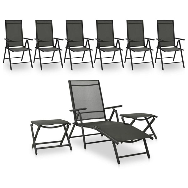 Berkfield 9 Piece Garden Lounge Set Black and Anthracite