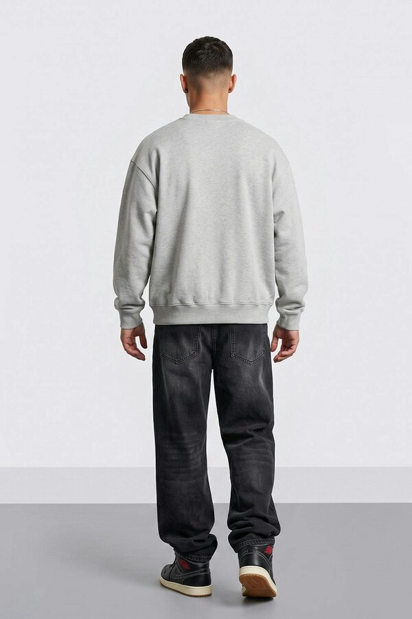London Attitude Doberman Graphic Relaxed Oversized Fit Sweatshirt