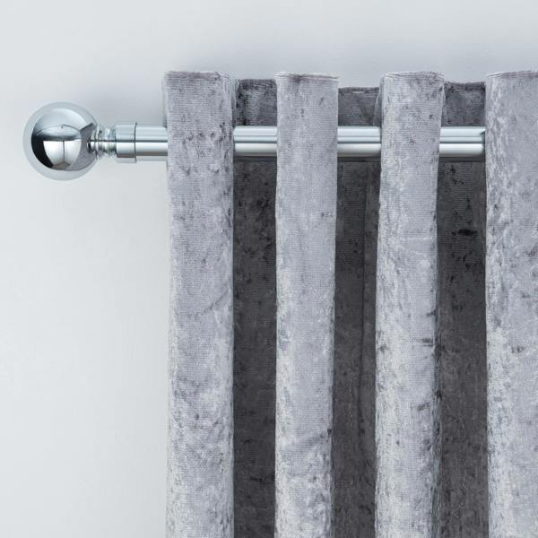 A.Unique Home Plain Ball Extendable Curtain Pole (25/28mm) (Nickel,120cm - 220cm)