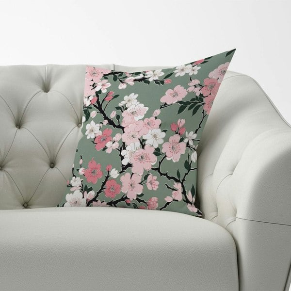 Warren Reed Pink Floral Abstract Pattern Cushions