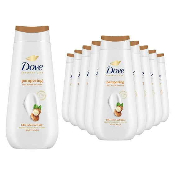 Dove Advanced Care Pampering Body Wash 24H Renewing Micromoisture, 10x225ml
