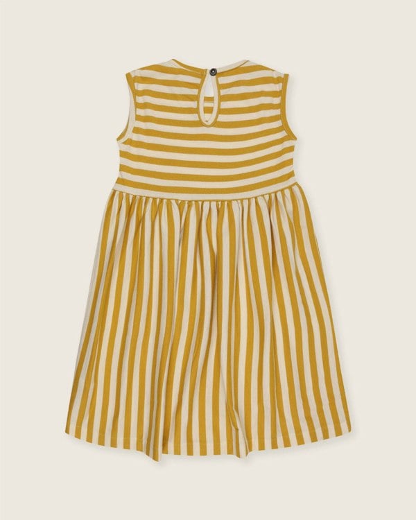 organic coton Yellow Wide Stripe Print Dress - image 4