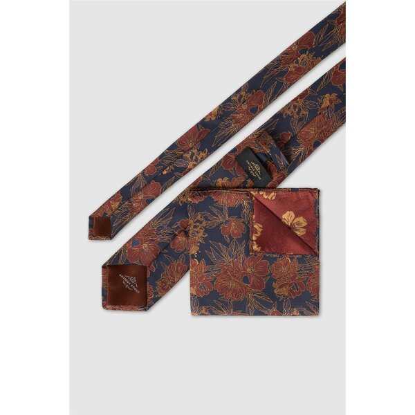 Antique Rogue Rust Large Floral Tie