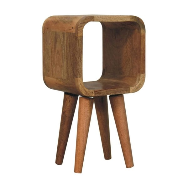 Artisan Furniture Extra Mini Minimalist Open Curved Oak-ish Bedside
