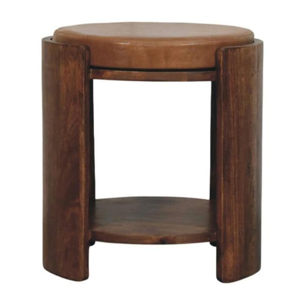 Artisan Furniture Solid Wood Savoy Leather Stool