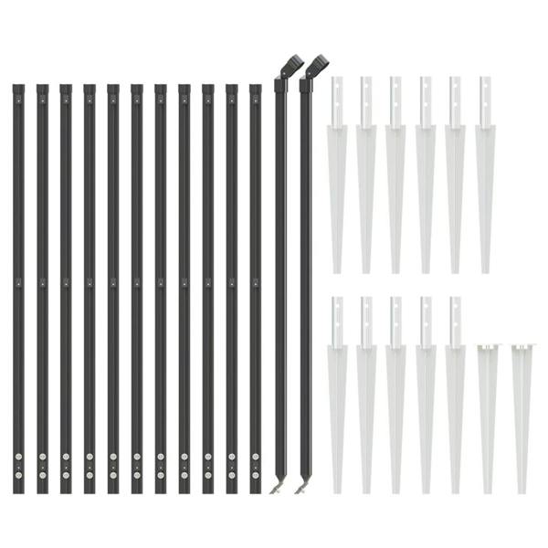 Berkfield Chain Link Fence with Spike Anchors Anthracite 0.8x25 m