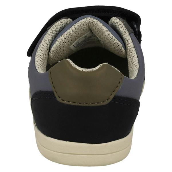 Clarks Boys Clarks Stripe Detailed Hook and Loop Fastening Shoes Den Stripe