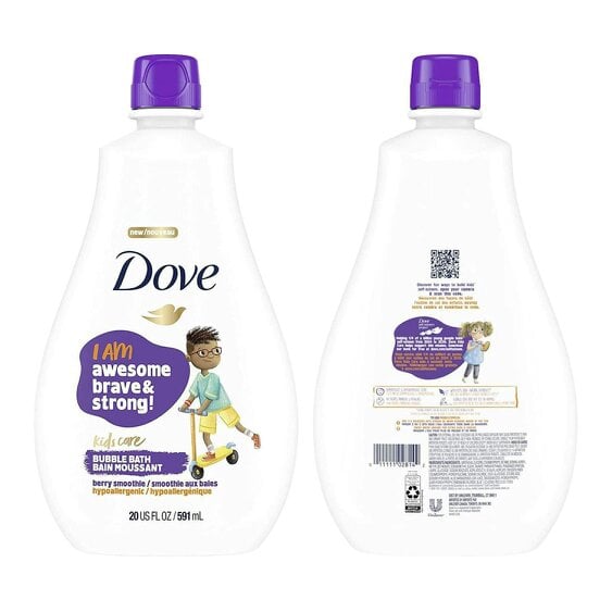 Dove Kids Care Bubble Bath Berry Smoothie Hypoallergenic Skin Care 591ml 2 Pack
