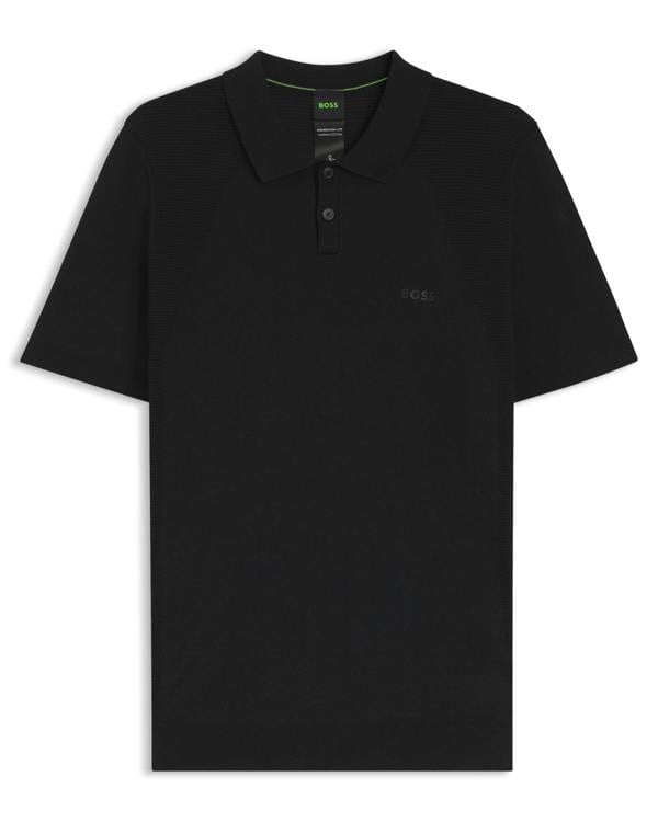 BOSS Green Momentum-Lite Mens Short Sleeve Polo Shirt - Black 001