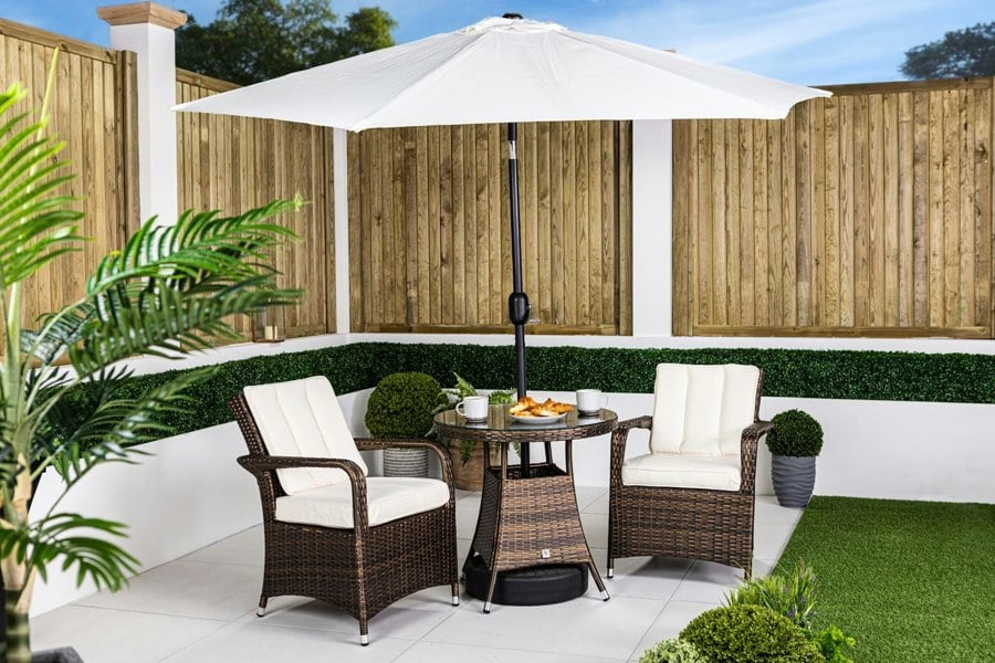 Giardino Arizona Rattan Garden Bistro Set Patio Table and Chairs