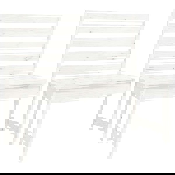 Berkfield 4 Piece Garden Dining Set White Solid Wood Pine