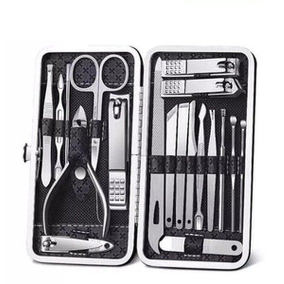 Dragodirect 19-Piece Stainless Steel Manicure and Pedicure Kit Professional Grooming