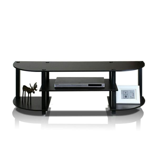 WALPLUS Modern Furniture Piece for Stylish and Functional Home Use | 11058EX/BK Turn S Tube Wide TV Entertainment Center, Espresso/Black
