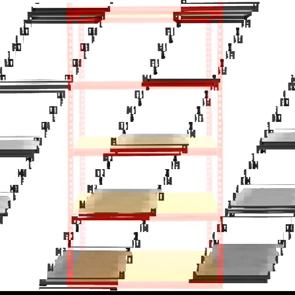 Monster Racking Z-Rax 90cm Corner Racking Bundle: Corner Shelving & 4 Garage Racking Bays