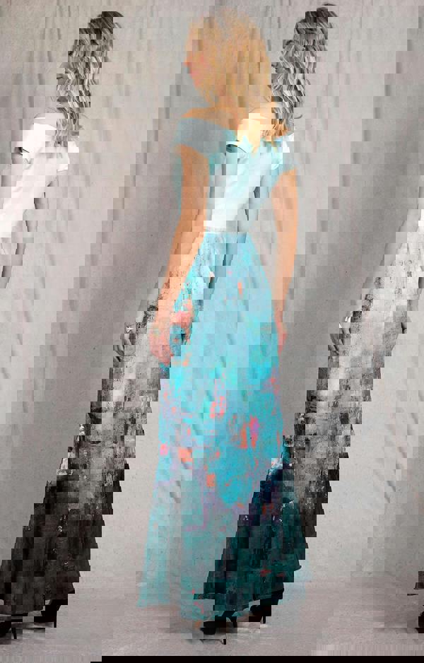 Alie Street London Jasmine Off The Shoulder Gown - Aquatic Ombre