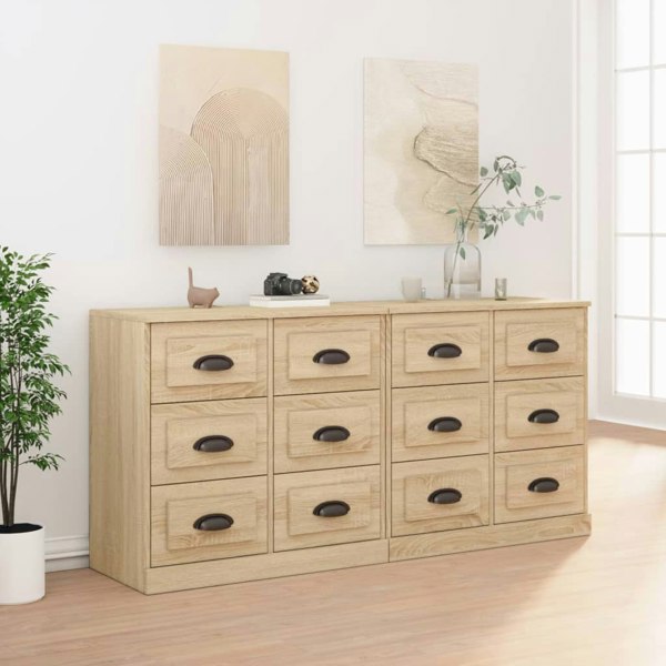 Berkfield Sideboards 2 pcs Sonoma Oak Engineered Wood