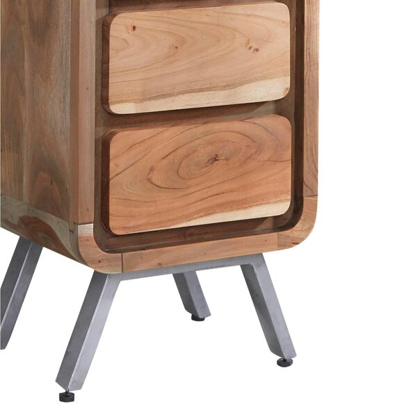Wyld Haus Los Angeles Reclaimed Wood and Metal 5 Drawer Tallboy Storage Chest