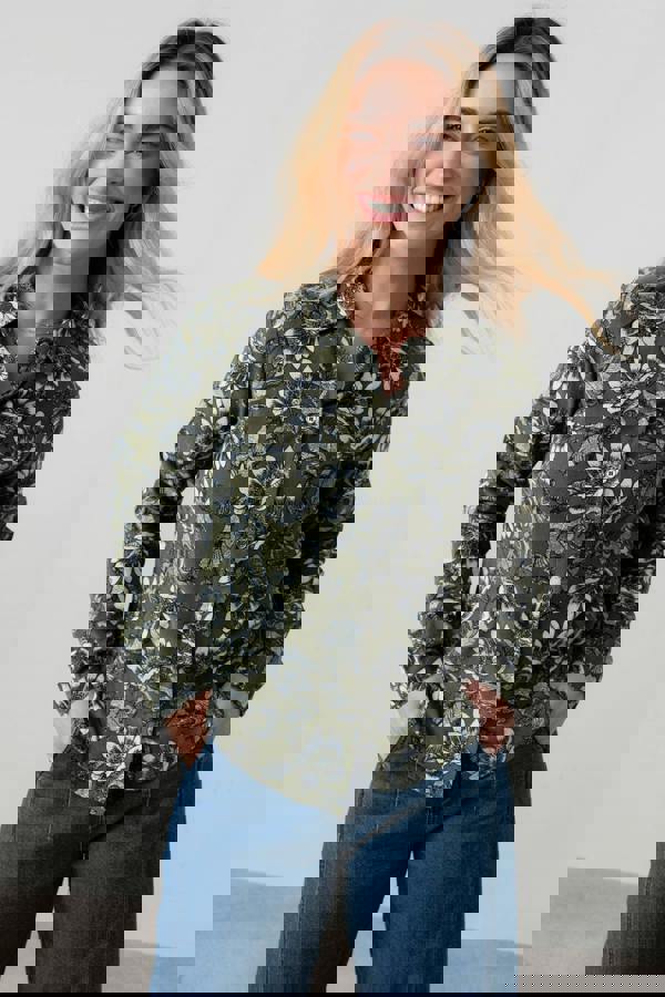 Patsy Cotton Pincord Shirt Moss | Lily and Me Clothing