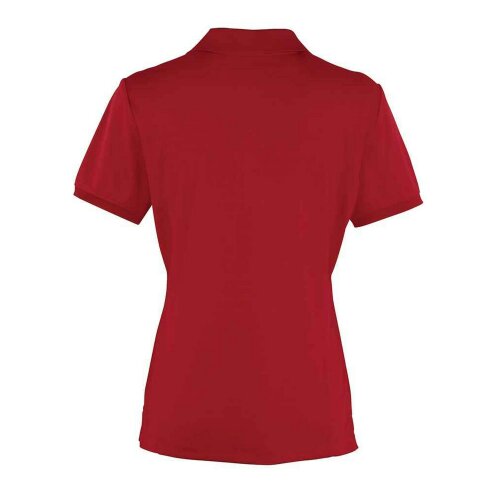 Premier Womens/Ladies Coolchecker Pique Polo Shirt - Burgundy