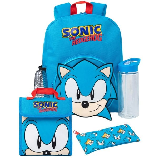 Sonic The Hedgehog Logo Backpack Set - Blue/Red