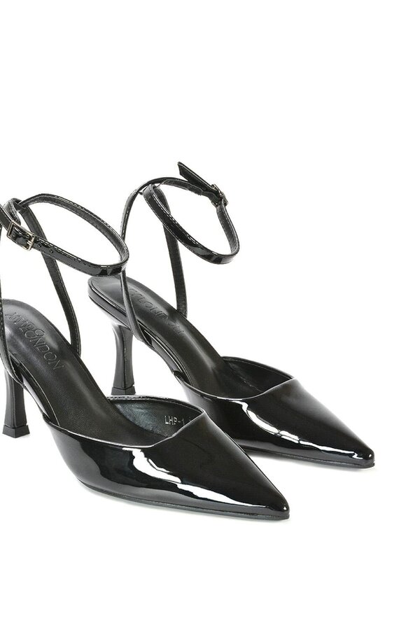 XY LONDON Pointed Toe Stiletto Heels With Ankle Strap