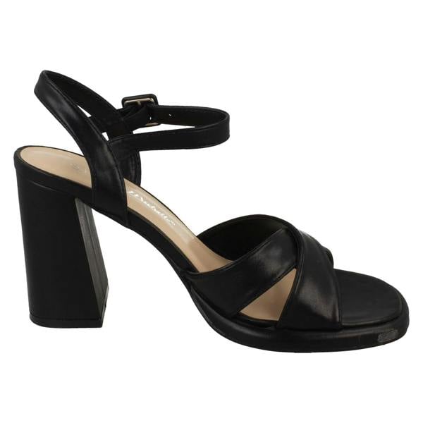 Anne Michelle Ladies Anne Michelle Chunky Heeled X Strap Mule Sandal F12049