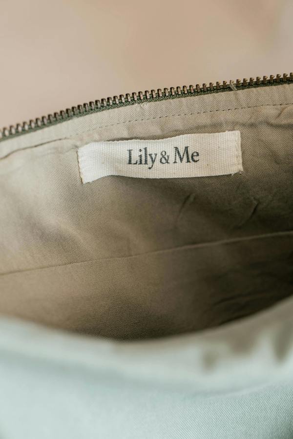 Lily & Me Cotton Twill Crossbody Bag Silver Sage