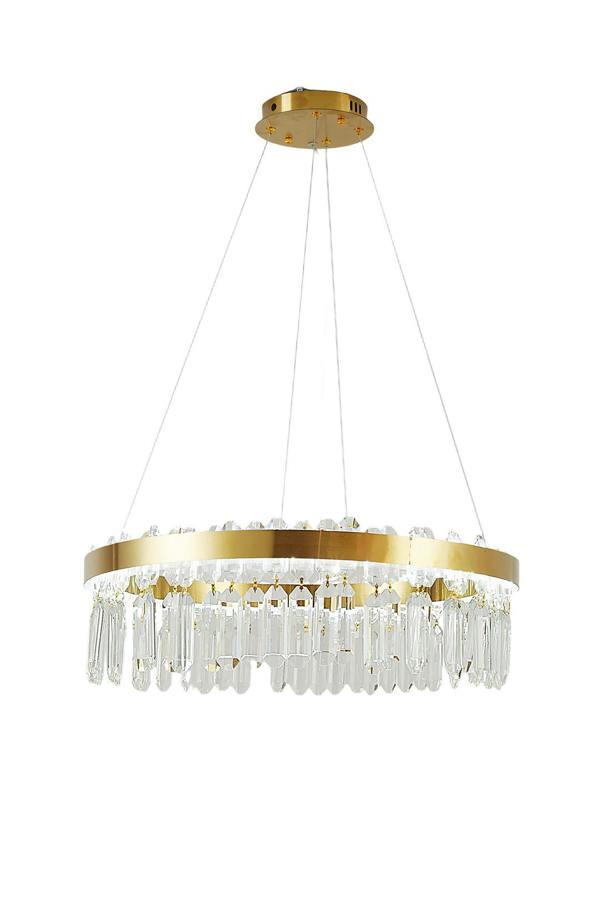Living and Home Luxurious Crystal Pendant Light Chandelier with Remote Control