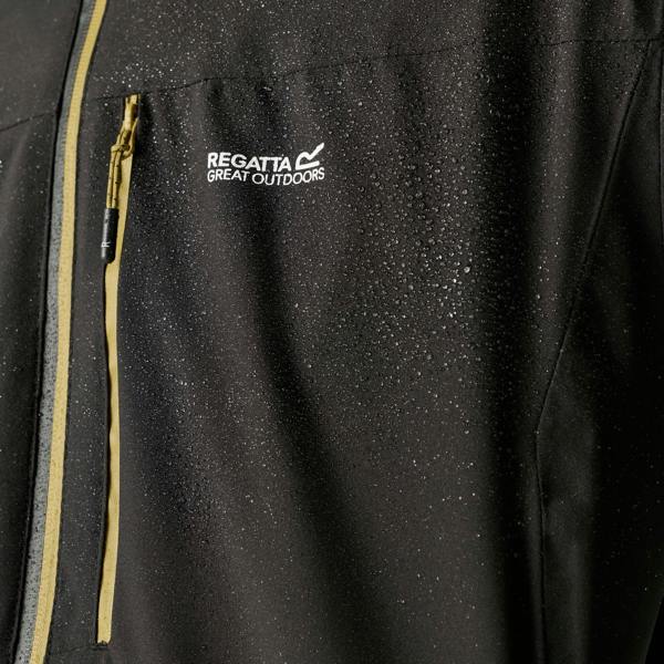 Regatta Mens Birchdale II Waterproof Jacket - Black/Wood Brown - 