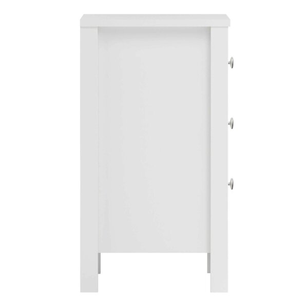 Wyld Haus Gossmere White Bedside Table 3 Drawers