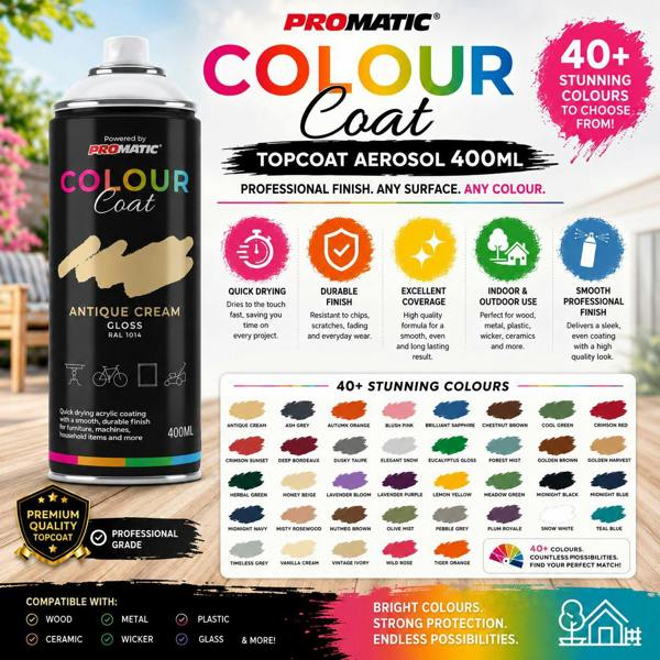 Colour Coat Crimson Red RAL 3003 Gloss Spray Paint 400ml