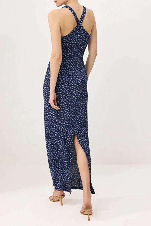 Bodycon Thick Strap Scoop Neck Sleeveless Stretch Knit Dress