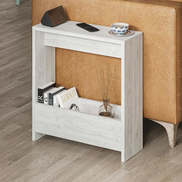 Decortie Simpi Slim End Table with Magazine Rack (H) 60cm