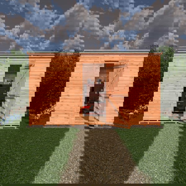 Shire Overlap 12x6 single door pent shed no windows