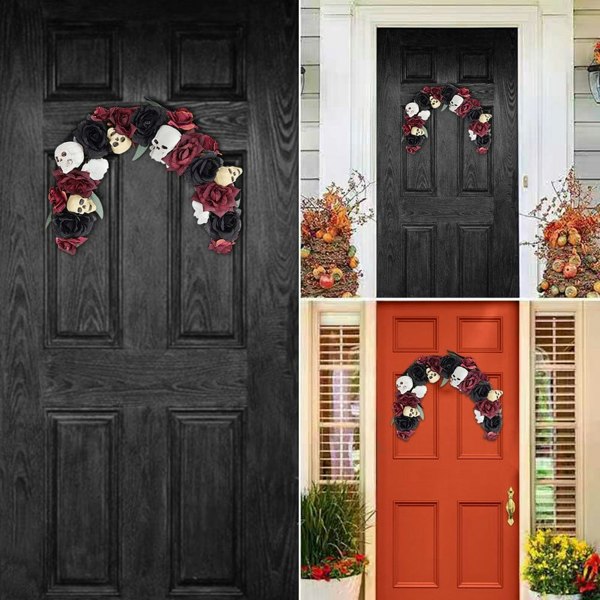Scary Prelit Skull Halloween Arch Wreath Home Decoration Living and Home