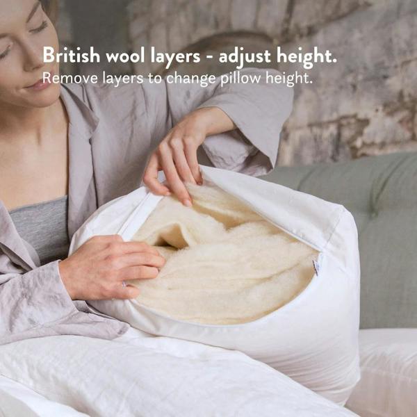Putnams Height Adjustable British Wool Pillow