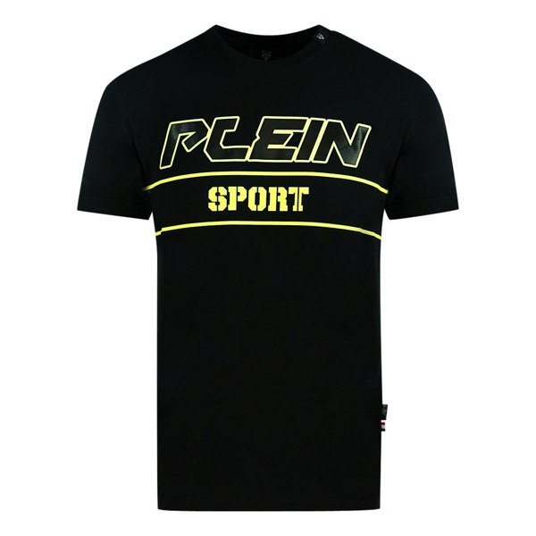 Plein Sport Block Gold Logo T-Shirt - Black