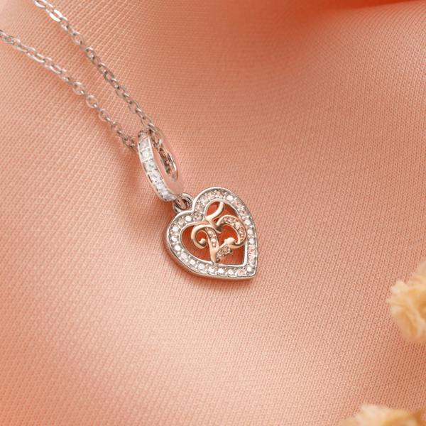 Parus Home 25th Birthday Necklace Sterling Silver Heart Pendant