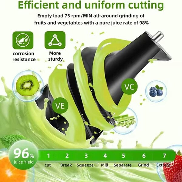 Havendro Electric Juicer Machine Juice Fruit Squeezer Slow Masticating Brush Pulp Cup